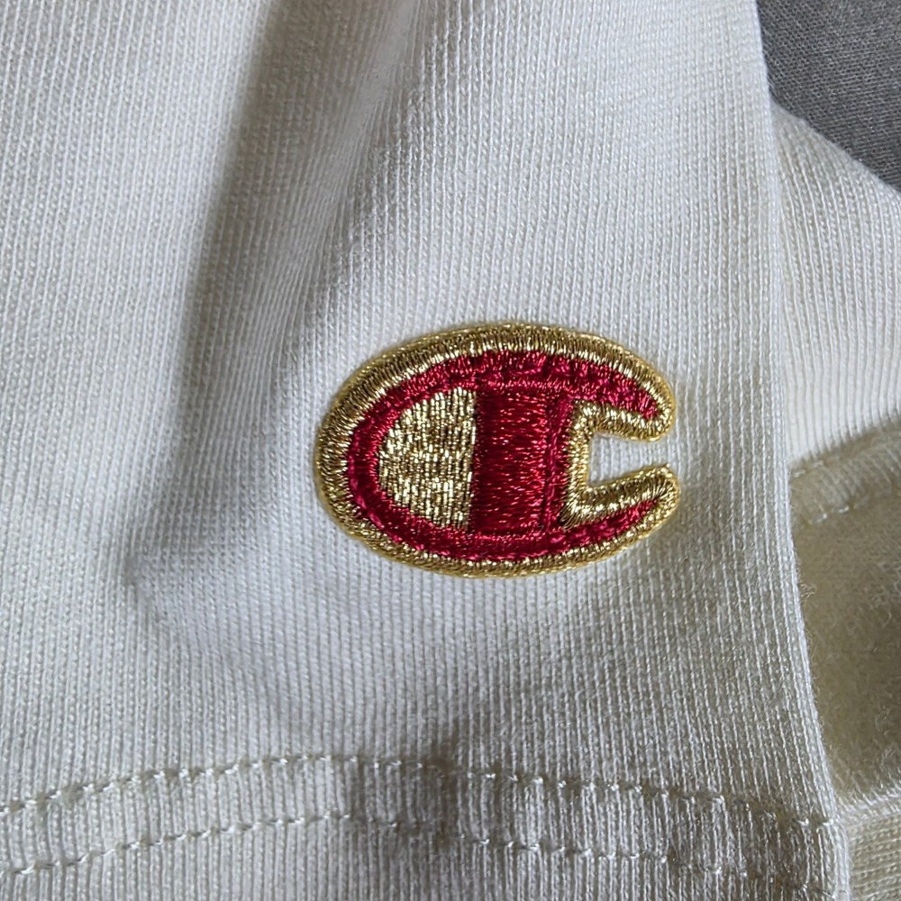 Champion Gold Medal Cropped Tee Unbleached Cotton USA Star Graphic Small NEW - Picture 5 of 8